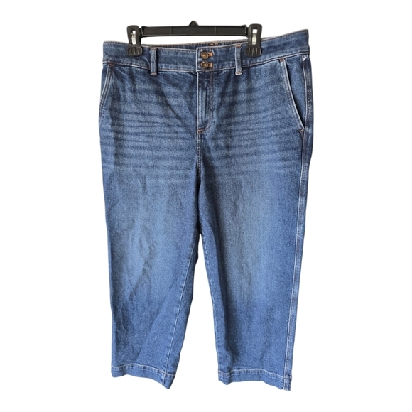 Talbots Jeans Womens 14P Blue Stovepipe Stretch Denim High Rise 36×24 - Picture 1 of 12